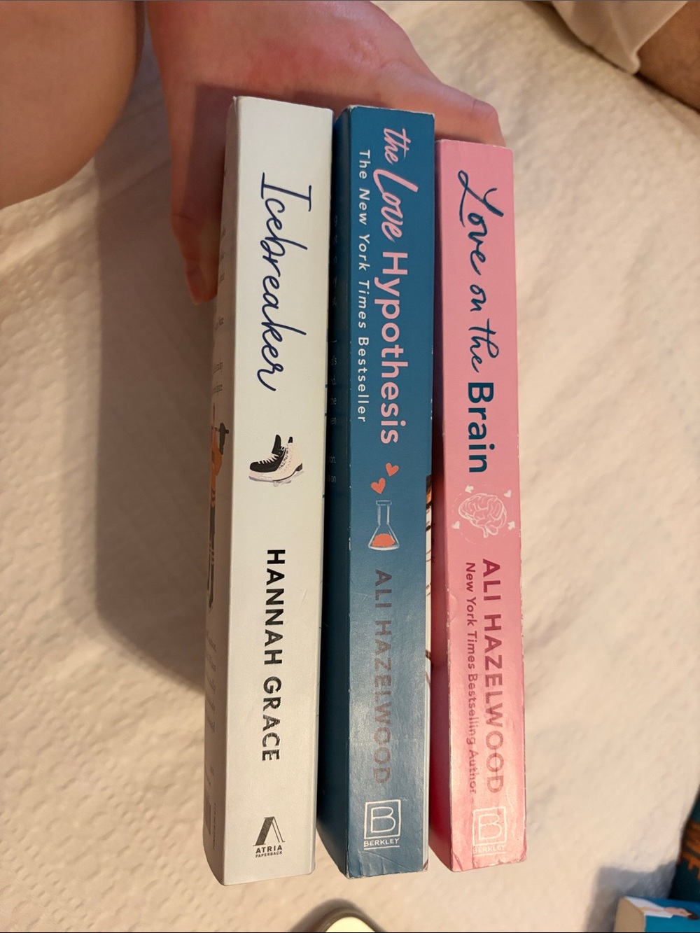 Ali Hazelwood & Hannah Grace Romance Paperback Set - Blue, Pink, White